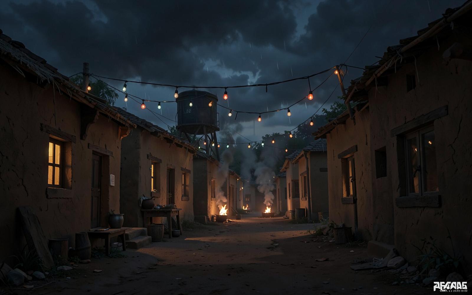 Old Village environment concept art